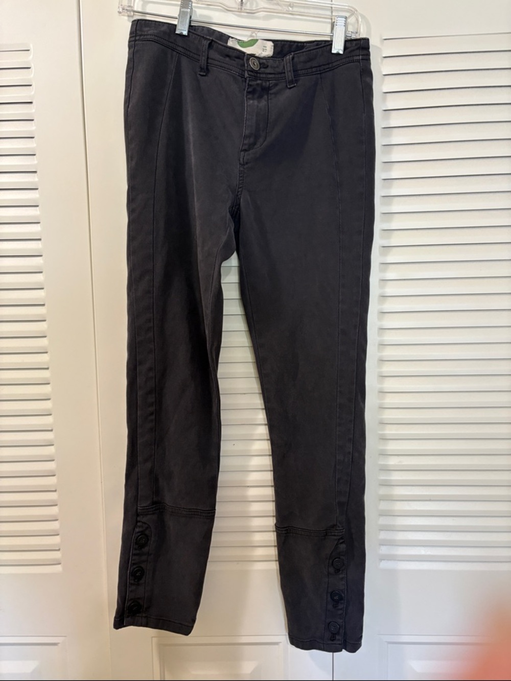 Anthropologie Women’s Dark Gray Casual Button-Hem Pants
